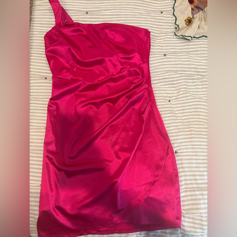 Pink One-Shoulder Dress juniors size large